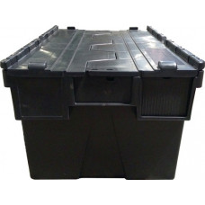 Recyclingcontainer L400xB300xH264mm zwart wanden en bodem dicht