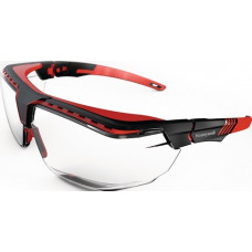 Veiligheidsbril Avatar OTG PSA-categorie II beugel zwart/rood, ring helder polyc