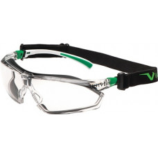 Veiligheidsbril 506 UP Hybrid EN 166, EN 170 beugel wit groen, glas helder polyc