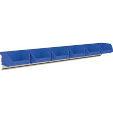 Magazijnbakset H50xB602xD100mm staal verzinkt met magazijnbakken 6 x MK6 blauw M