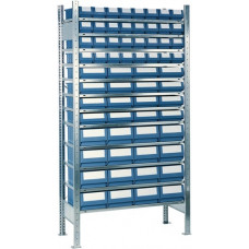 Stellingkast H2000xB1000xD300mm basisstelling 12 stalen legplanken 32 x 1, 16 x