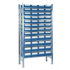 Stellingkast H2000xB1000xD300mm basisstelling 12 stalen legplanken 32 x 2, 16 x