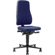 Werkdraaistoel All-in-one Highline wielen stofkussen blauw 450-600 mm BIMOS