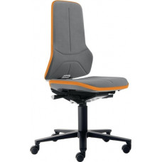 Werkdraaistoel neon wielen supertec-weefsel grijs ORANGE 450-620 mm BIMOS