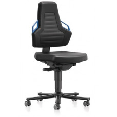 Werkdraaistoel Nexxit wielen supertec-weefsel zwart handvatkleur blauw 450-600 m