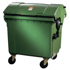 Vuilcontainer 1,1 m³ HDPe groen verrijdbaar, volgens DIN EN 840-3 SULO