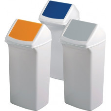 Recyclingcontainer 40 l H747xB320xD366mm wit blauw met deksel DURABLE