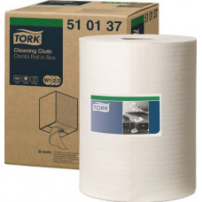 Poetsdoek tork 510137 L380xB320ca. mm wit 1 laags wiel TORK