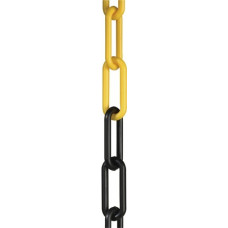 Afsluitketting kunststof geel/zwart 6 mm lengte 25 m