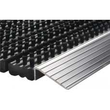 Voetmat aluminium-voorrand zwart/zilver PP/aluminium L430xB750xS22mm