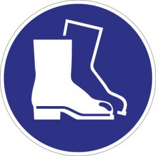 Gebodsteken ASR A1.3/DIN EN ISO 7010 voetbescherming gebruiken folie