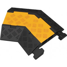 Slang- en kabelbrug H45mm rubber zwart/geel rechts