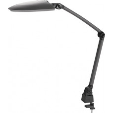 Schrijftafellamp kunststof zwart/antraciet standaard en tafelklem met LED
