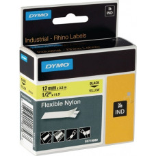 Labeltape bandbreedte 12 mm bandlengte 3,5 m flexibele nylontape zwart op wit DY