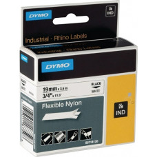 Labeltape bandbreedte 19 mm bandlengte 3,5 m flexibele nylontape zwart op wit DY