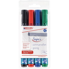 Flipchartmarker 380 zwart/rood/blauw/groen streepbreedte 1,5-3 mm ronde punt EDD