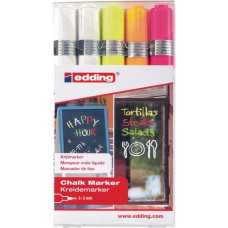 Krijtmarker 4095 2x wit/neongeel/neonoranje/neonroze streepbreedte 2-3mm ronde