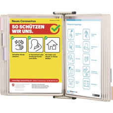 Wandhouder 10 zichtpanelen wit lackiertf.A4 TARIFOLD