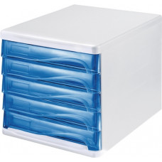Ladenbox 5 laden wit/blauw-transparant kunststof H245xB265xD340 mm HELIT