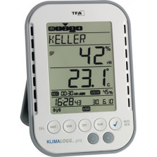 Thermohygrometer meetbereik 0 tot 50graden C/lucht 1-99 % H137xB98xD26mm kunstst