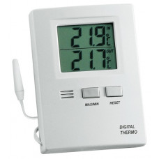 Thermometer meetbereik buiten -50 tot 70graden C/ binnen -10 tot 60grad. C H85