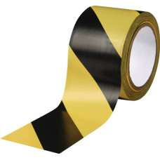 Grondmarkeringstape Easy Tape PVC zwart/geel lengte 33 m breedte 75 mm wiel ROCO