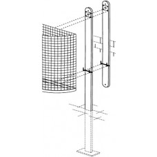 Montagepaal met betonvoet hoogte 1400 mm voor plaatsing in beton met slot en sle