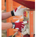 Handschoen Griffy maat 8 rood/natuurkleurig geitennappaleer/interlock EN 388 PSA