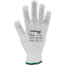 Handschoen maat 9/10 wit/blauw EN 388 PSA-categorie II polyester/katoen AT