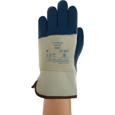 Handschoen ActivArmr® Hycron® 27-607 maat 10 wit/blauw BW-jersey m.nitril EN 388