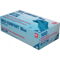 Wegwerphandschoen Med Comfort Blue maat L blauw nitril EN 374, EN 455 PSA-catego