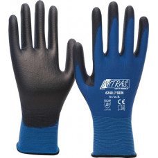 Handschoen Skin maat 10 blauw/zwart EN 388 PSA-categorie II NITRAS