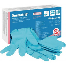 Wegwerphandschoen Dermatril 740 maat 8 blauw nitril EN 374, EN 455 PSA-categorie