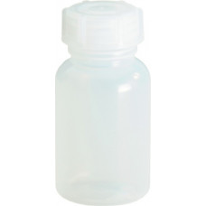 Fles met wijde hals totale hoogte 93,5mm totaal d. 48mm polyethyleen (LDPE) na