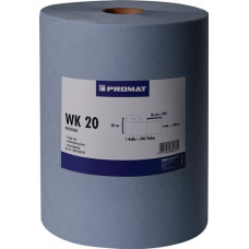 Poetsdoek WK 20 ca. L380xB360mm blauw 2 laags, met gemarkeerd volume 500 doekje