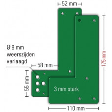 Montageplaat 901-/ 991 470 montage aan glazen deuren zwenkdeurbewaker DINLinks