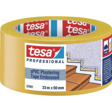 PVC-pleisterband 67001 dwars geribbeld geel lengte 33m breedte 50mm TESA