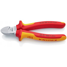 Zijsnijtang lengte 160 mm hoofd verchroomd meercomponenten mantels VDE KNIPEX