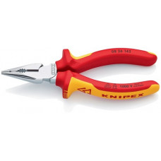 Puntcombinatietang lengte 145 mm meercomponentenhulzen verchroomd VDE KNIPEX