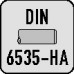 Eentands-frees type W nominale-d. 6 mm VHM 25 graden DIN 6535 HA snedeaantal 1 l